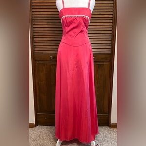 Roberta Stunning Two-Piece Hot Pink w/ Beading Lace-up Back Formal Dress Size 7